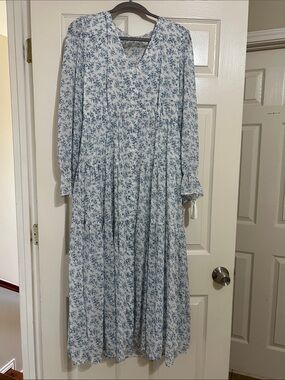 Light Blue Floral Maxi Dress